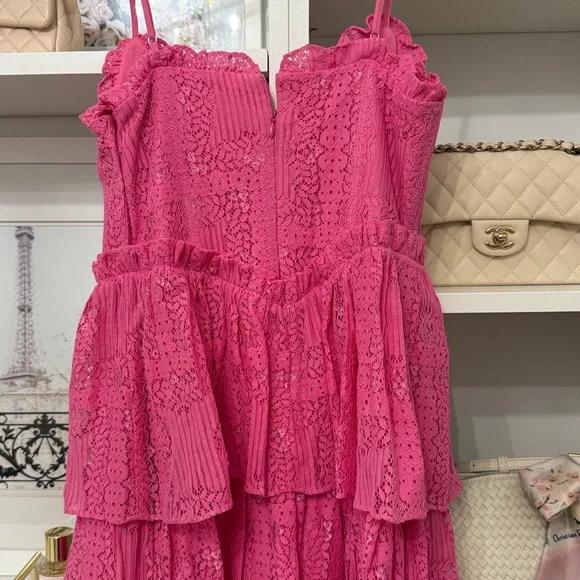 Buddy Love Pink Lace Tiered Dress - Picture 3 of 3